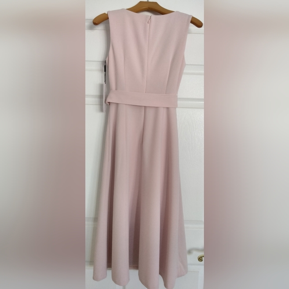 Calvin Klein Women's V-neck Sleeveless Belted Dress - Picture 11 of 16